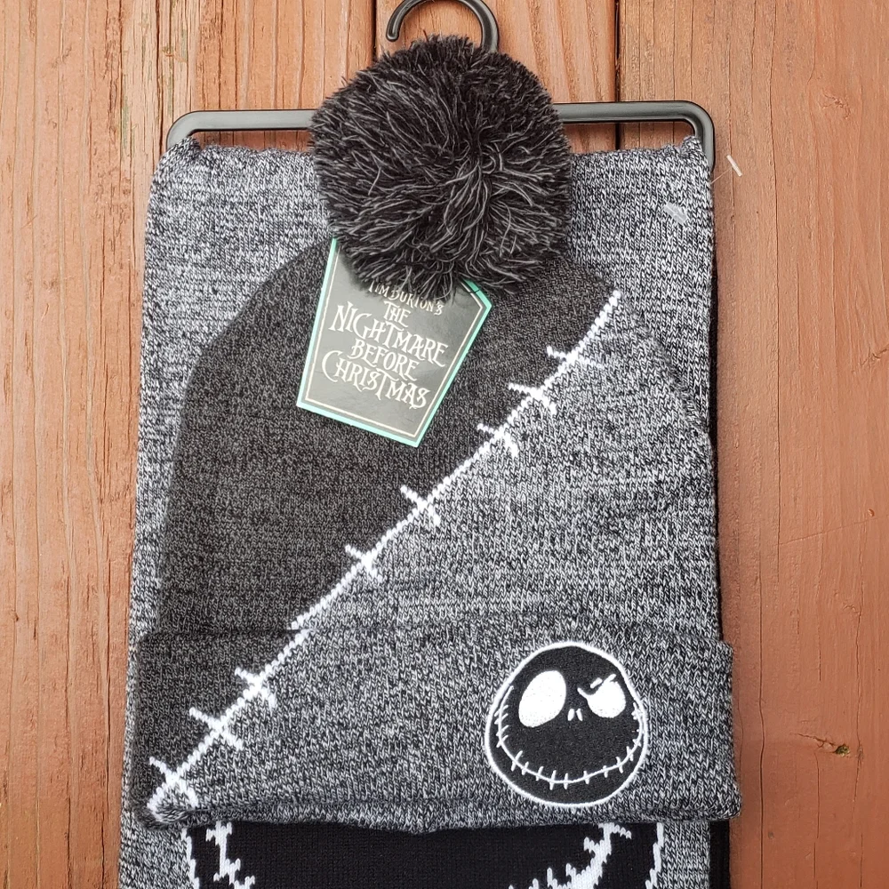 NWT Disney The Nightmare Before Christmas JACK Hat and Scarf Set